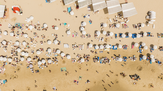 Brollys on the beach